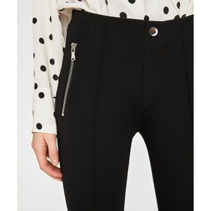 ZARA zip-up black leggings